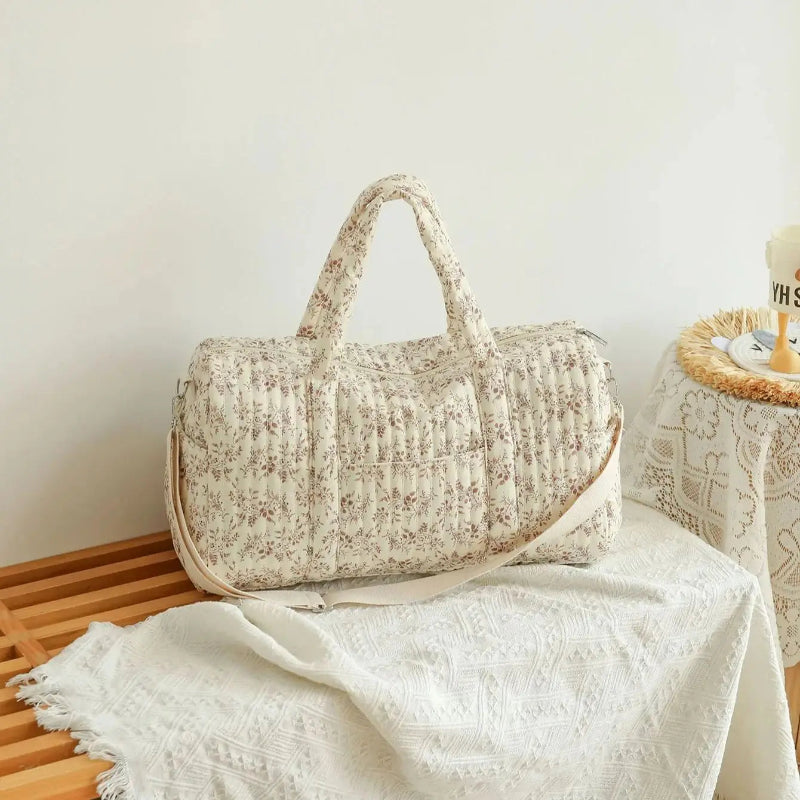 Sac à langer motif floral spacieux et pratique