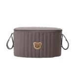 Mini sac à langer gris élégant avec pochettes de rangement