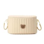 Mini sac à langer beige élégant avec plusieurs compartiments