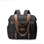 Sac à dos à langer noir élégant avec poches multiples