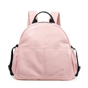 Sac à langer en cuir brun élégant