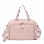 Sac à langer rose poudré élégant avec compartiments