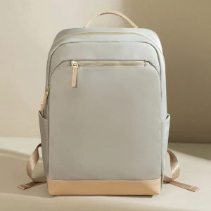 Sac à dos à langer bébé en tissu gris