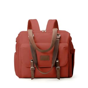 Sac à dos à langer rouge élégant pour parents
