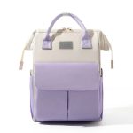 Sac à dos à langer violet élégant pour parents