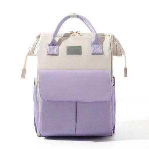 Sac à dos à langer violet élégant pour parents