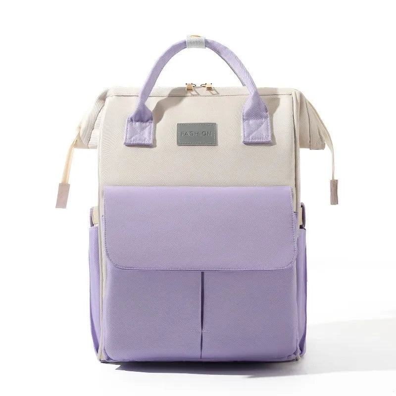 Sac à dos à langer violet élégant pour parents