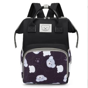 Sac à dos noir avec motif oursons