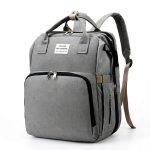 Sac à langer 3 en 1 gris avec poches spacieuses