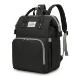 Sac à langer 3 en 1 noir avec poches multiples
