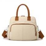 Sac à langer bébé beige en toile imperméable