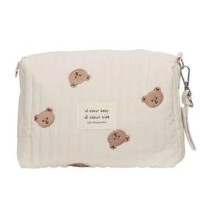 Sac à langer bébé ourson en peluche marron