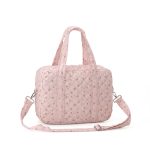 Sac à langer bébé rose avec poches accessoires