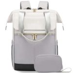 Sac à langer à dos gris avec poche avant