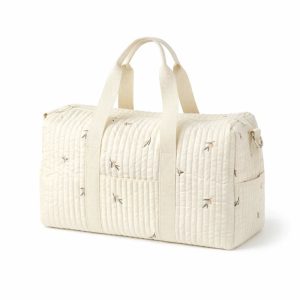 Sac à langer en gaze de coton beige avec poches extérieures