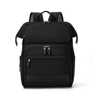 Sac à dos à langer noir élégant et imperméable