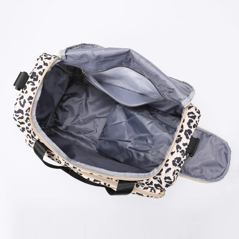 Sac à langer motif léopard sophistiqué