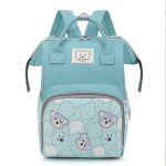 Sac à langer oursons bleu élégant avec pochettes pratiques