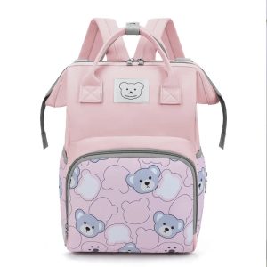 Sac à langer ourson rose élégant et pratique pour bébé