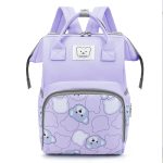 sac à langer oursons violet avec motifs d'oursons