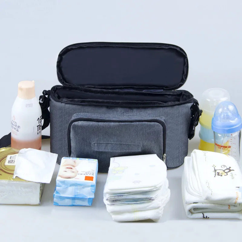 Grand sac à langer pour poussette avec poches