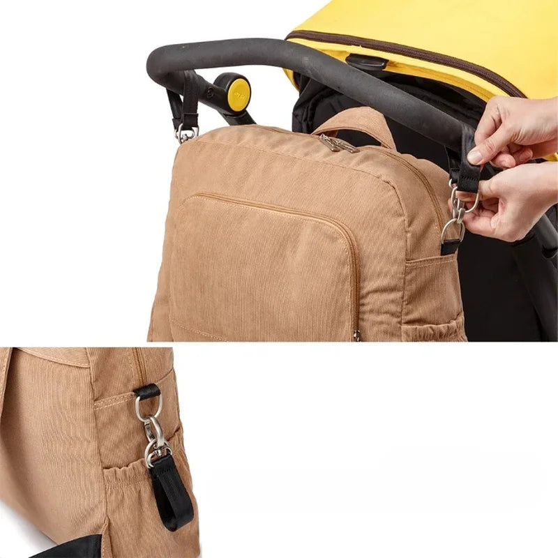 Design moderne de sac à langer marron en cuir